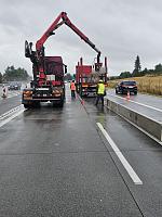 Montáž svodidel T3 na dálnici D1 Měřín